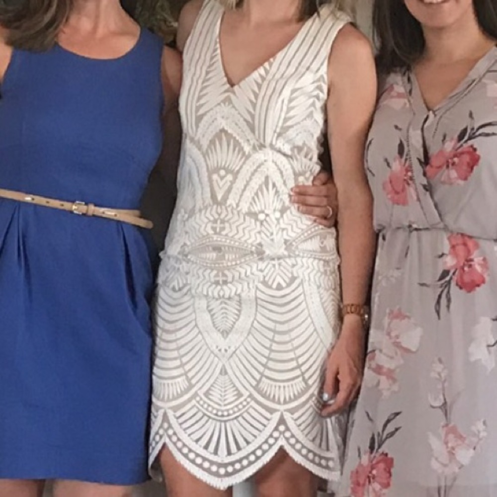 Bardot ivory lace sheath dress